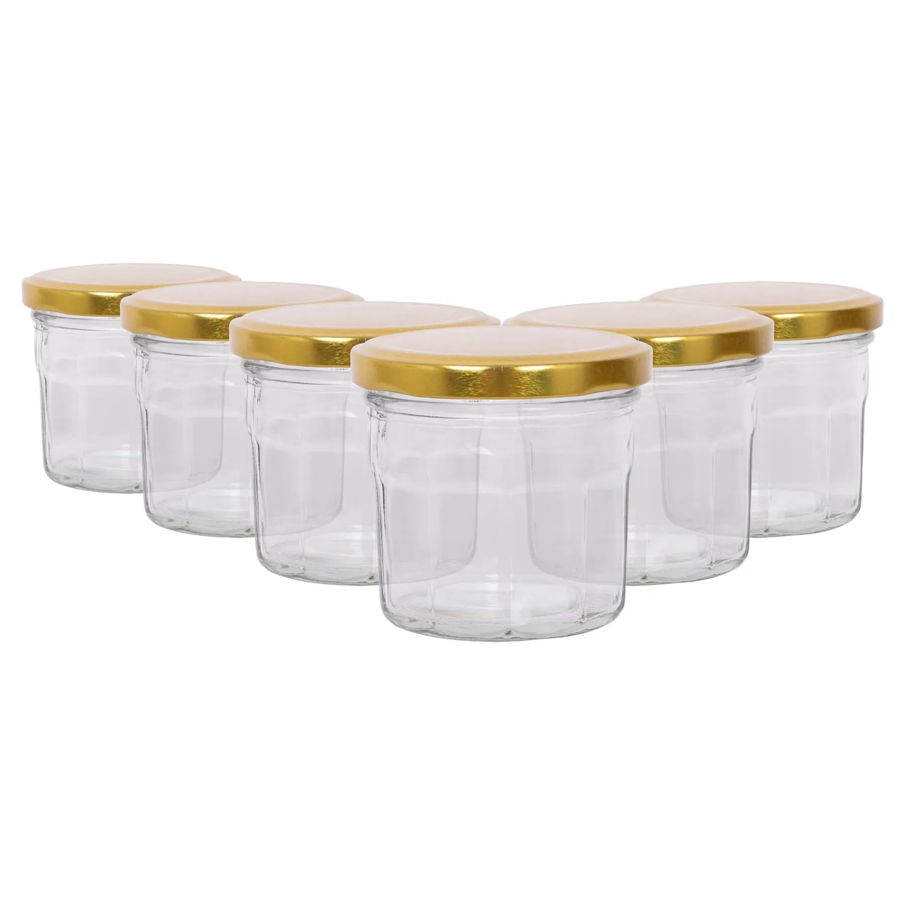 130ml Glass Jam Jars with Lids - Pack of 6 - By Argon Tableware