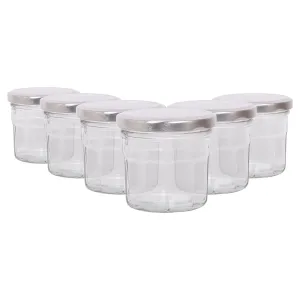 130ml Glass Jam Jars with Lids - Pack of 6 - By Argon Tableware