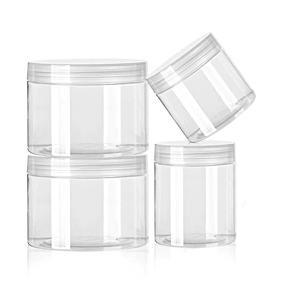 150ml PET Plastic Cosmetic Jar with Lid Crystal Clear