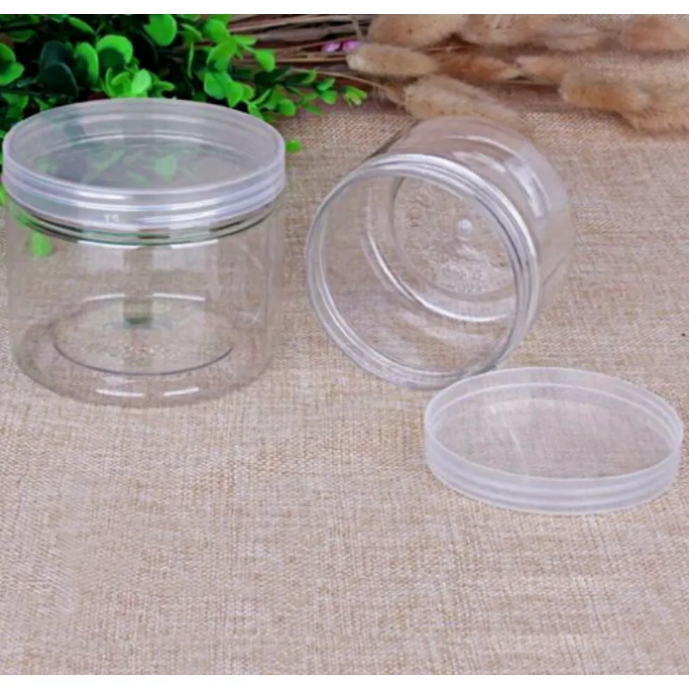 150ml PET Plastic Cosmetic Jar with Lid Crystal Clear