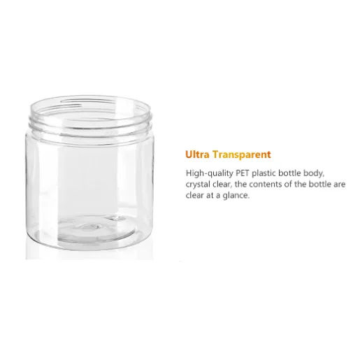 150ml PET Plastic Cosmetic Jar with Lid Crystal Clear