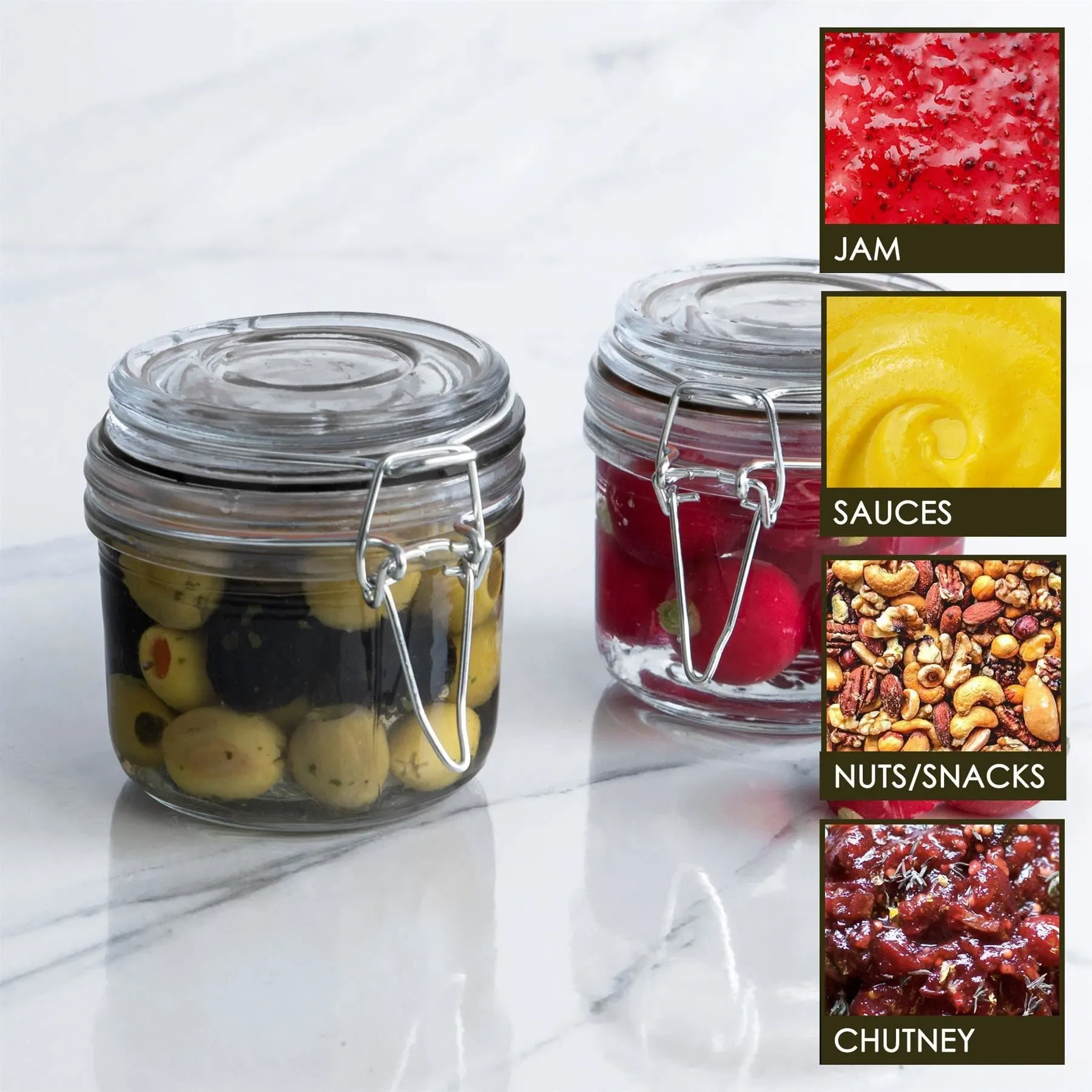 200ml Classic Glass Storage Jars - Pack of 3 - By Argon Tableware