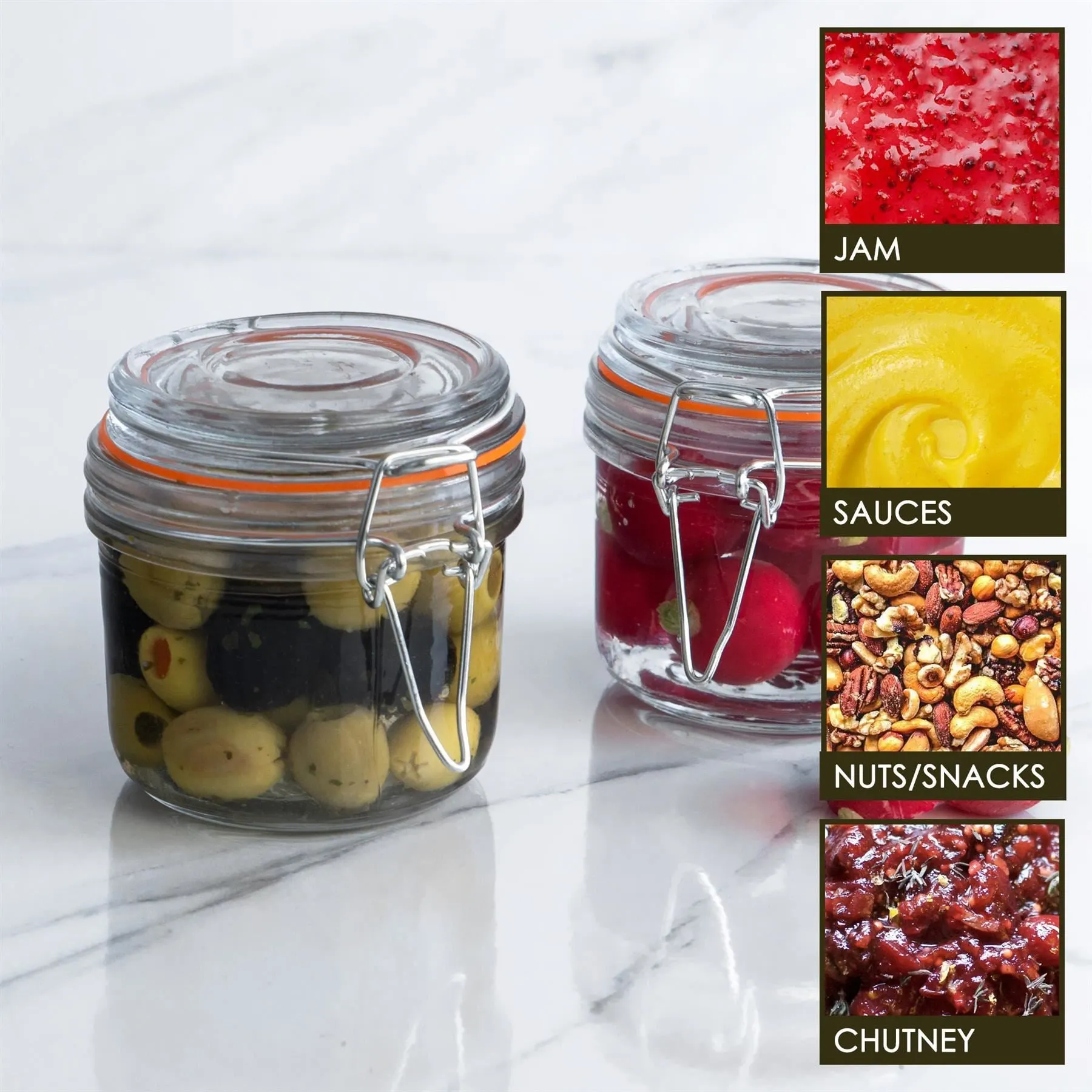 200ml Classic Glass Storage Jars - Pack of 3 - By Argon Tableware