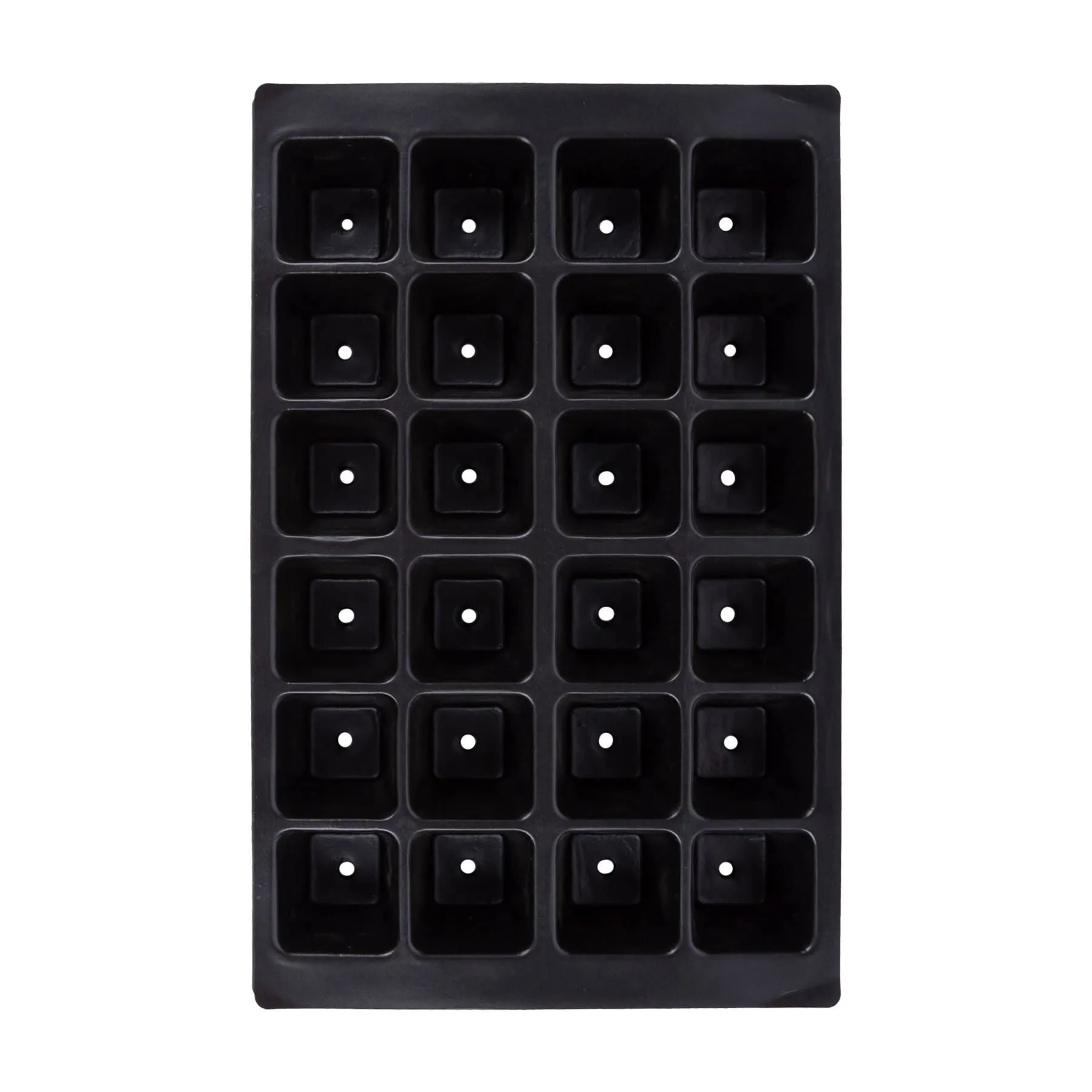 24pc Black Plastic Seed Starting Trays Set - Pack of Three - By Green Blade