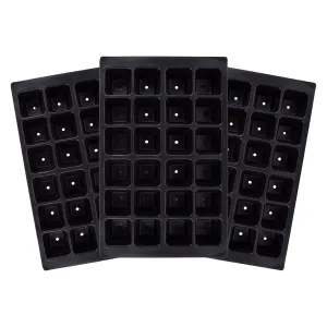 24pc Black Plastic Seed Starting Trays Set - Pack of Three - By Green Blade