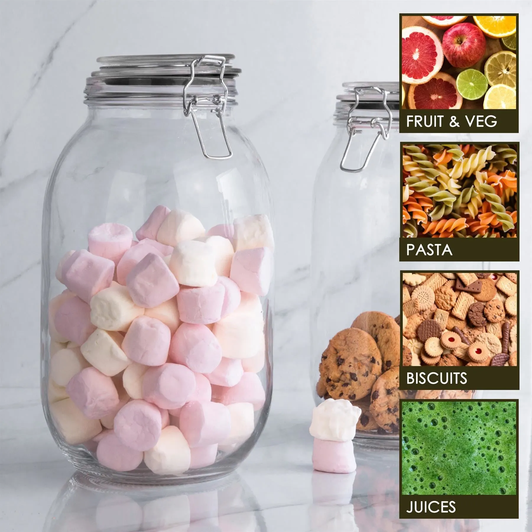 3L Classic Glass Storage Jars - Pack of 3 - By Argon Tableware