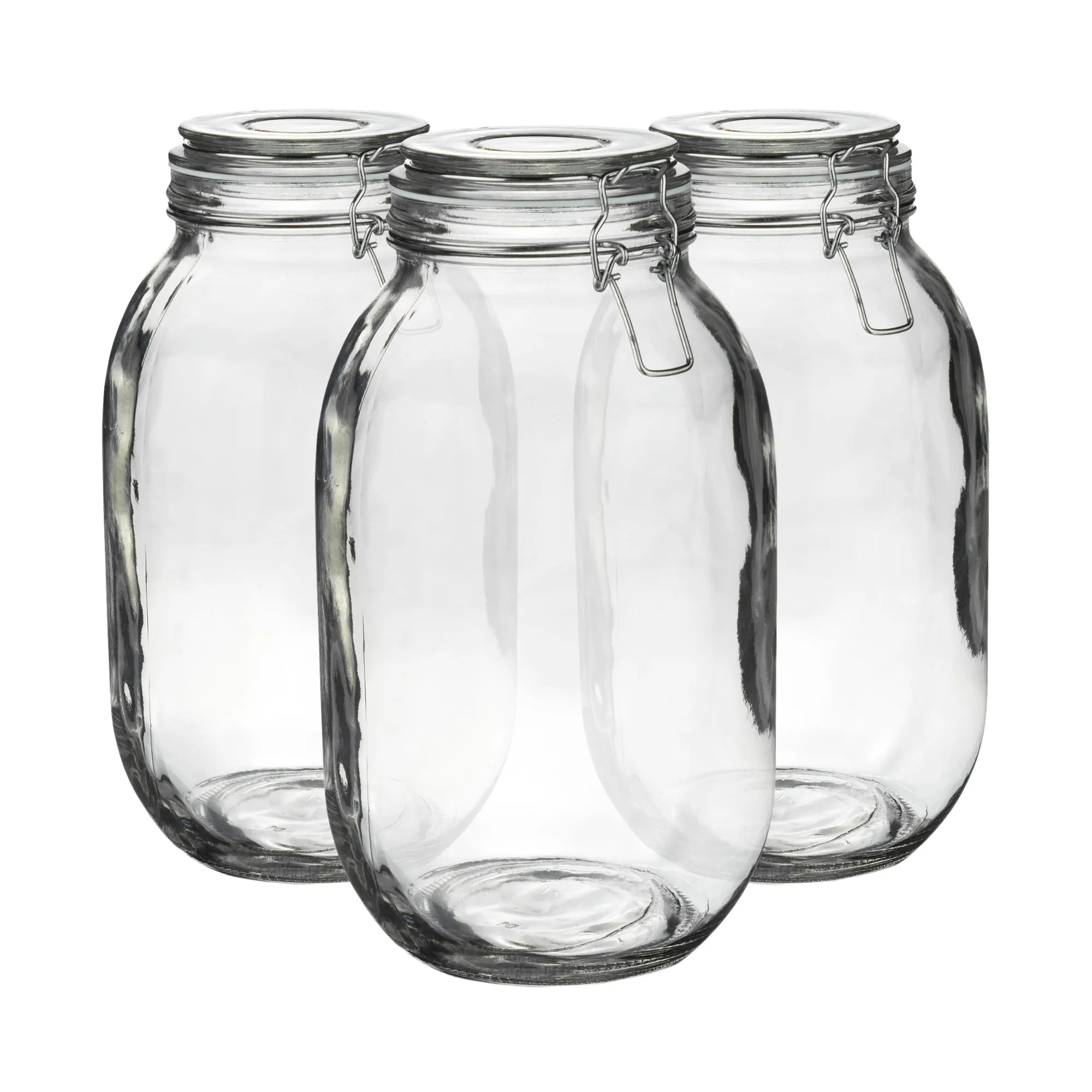 3L Classic Glass Storage Jars - Pack of 3 - By Argon Tableware