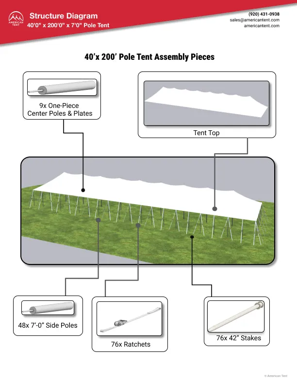 40x200 Pole Tent