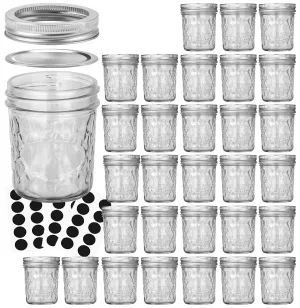 6 oz Glass Mason Jars for Canning - 30 Pack