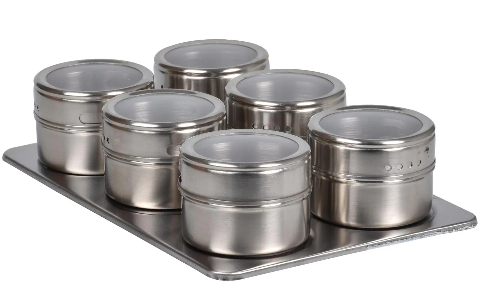 6 Piece Stainless Steel Magnetic Spice Rack