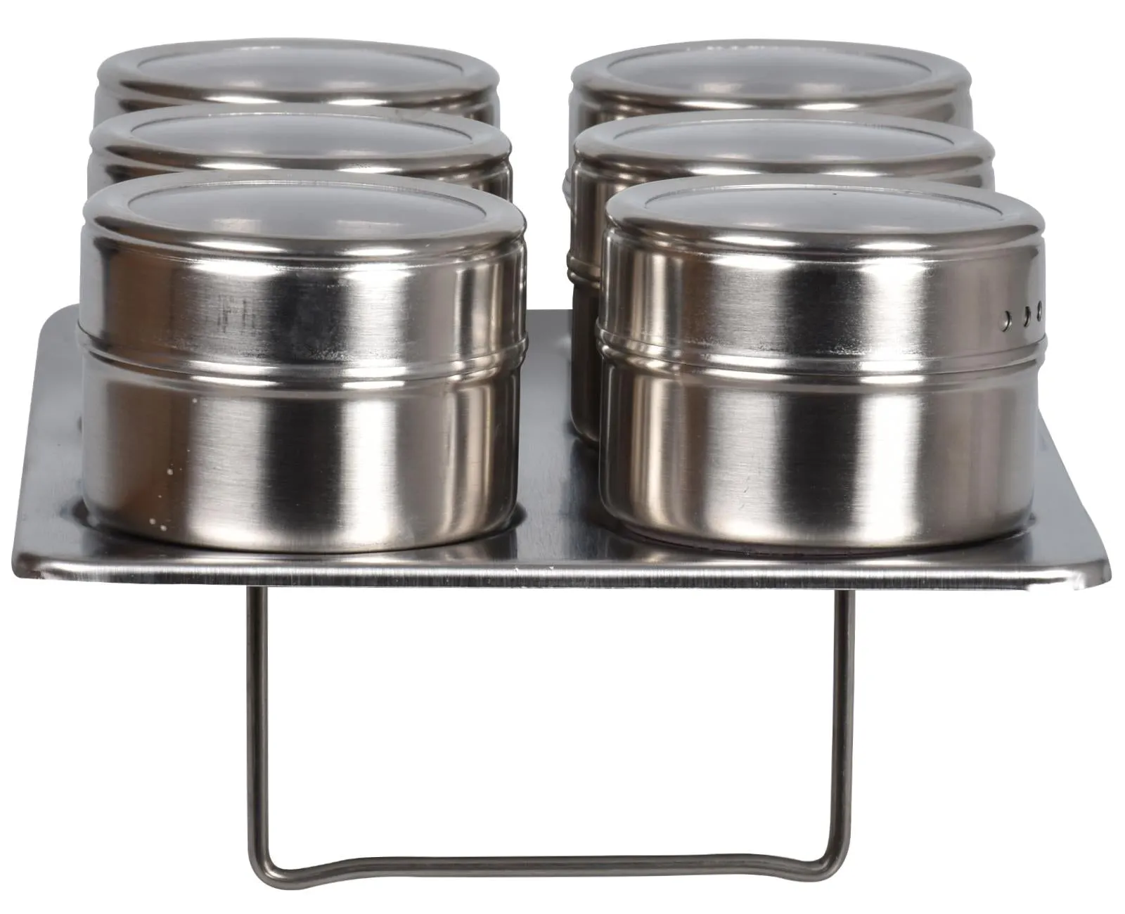 6 Piece Stainless Steel Magnetic Spice Rack