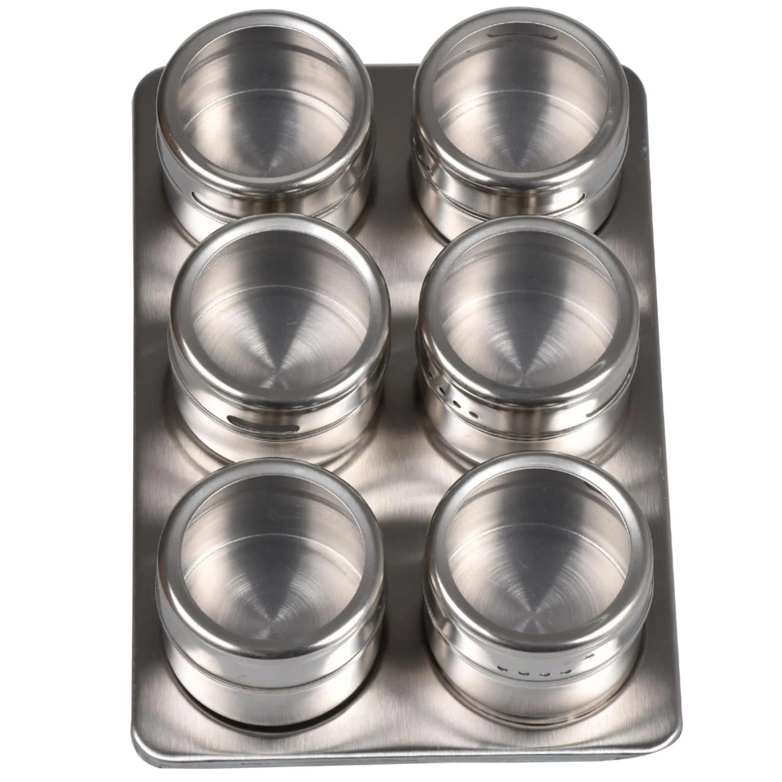 6 Piece Stainless Steel Magnetic Spice Rack