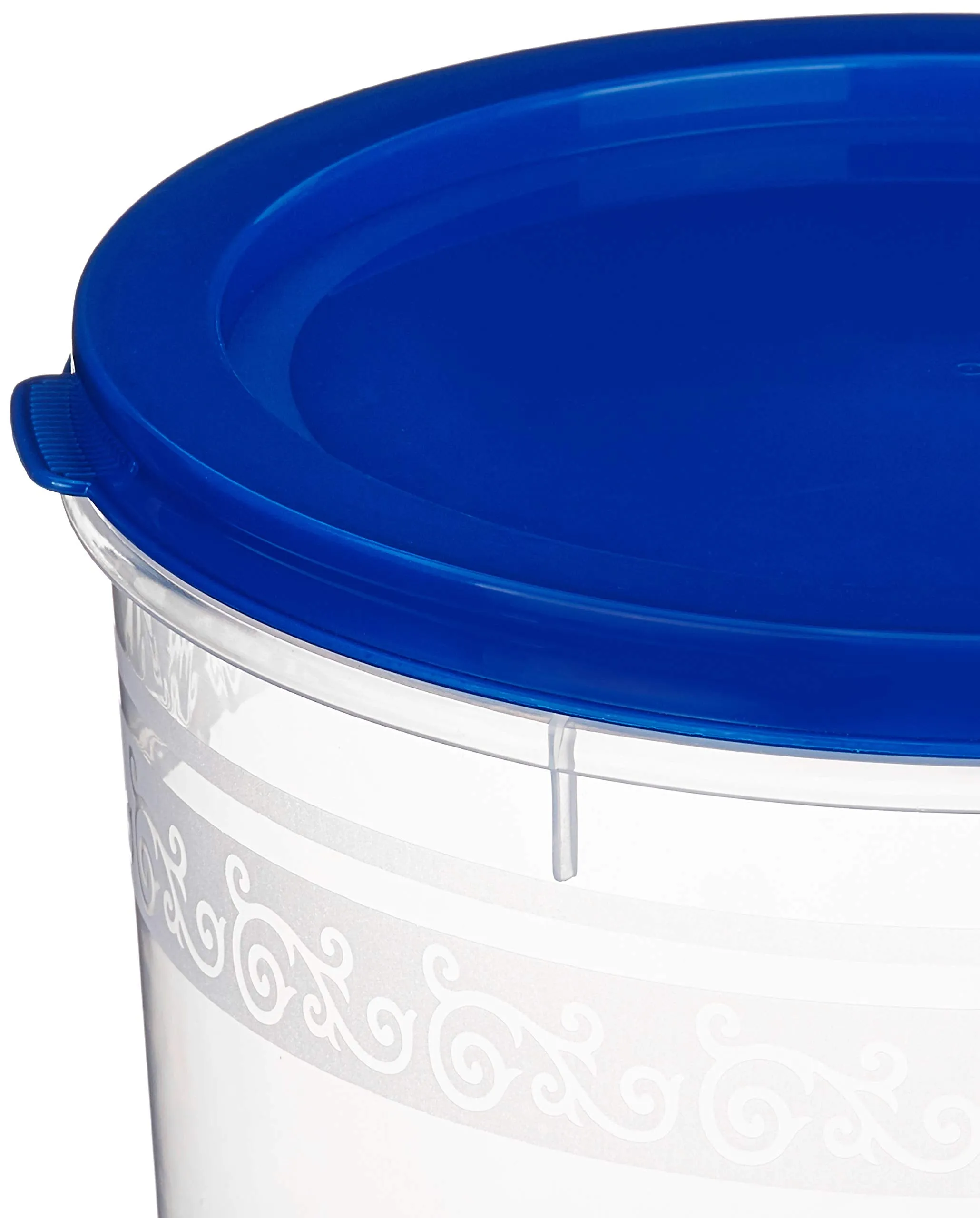 Amazon Brand - Solimo 2-Piece Kitchen Storage Container Set, 7.5 litres, Blue Lid, Plastic, Plastic