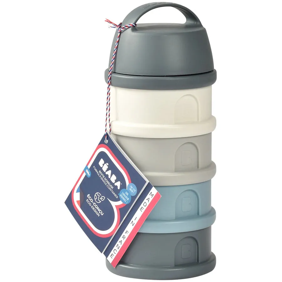 Beaba Formula Milk Container 4 Compartments Mineral (Grey/Blue)