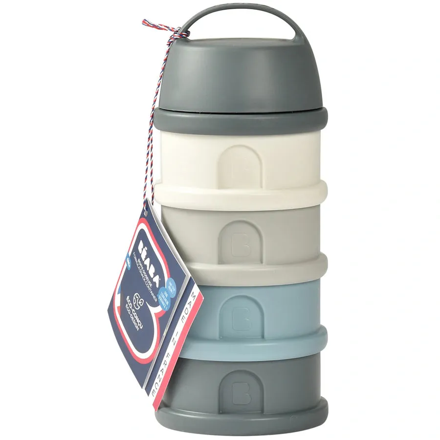 Beaba Formula Milk Container 4 Compartments Mineral (Grey/Blue)