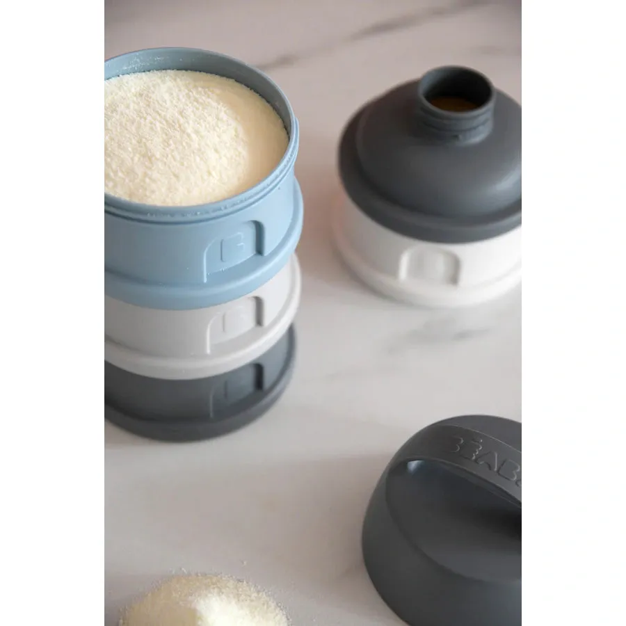 Beaba Formula Milk Container 4 Compartments Mineral (Grey/Blue)