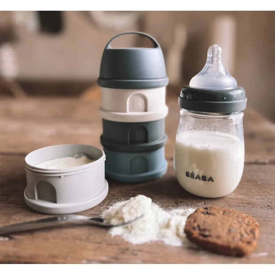 Beaba Formula Milk Container 4 Compartments Mineral (Grey/Blue)