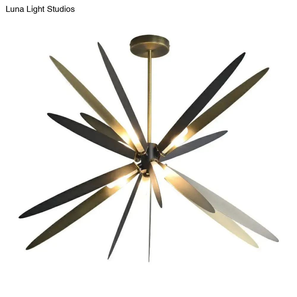 Bronze Finish Dragonfly Chandelier: Metal Suspension Lamp with 8 Decorative Bulbs for Dining Room