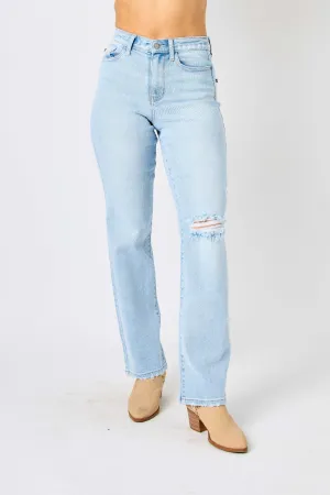 Callie - High Waist Distressed Straight Jeans - Judy Blue - Exclusively Online