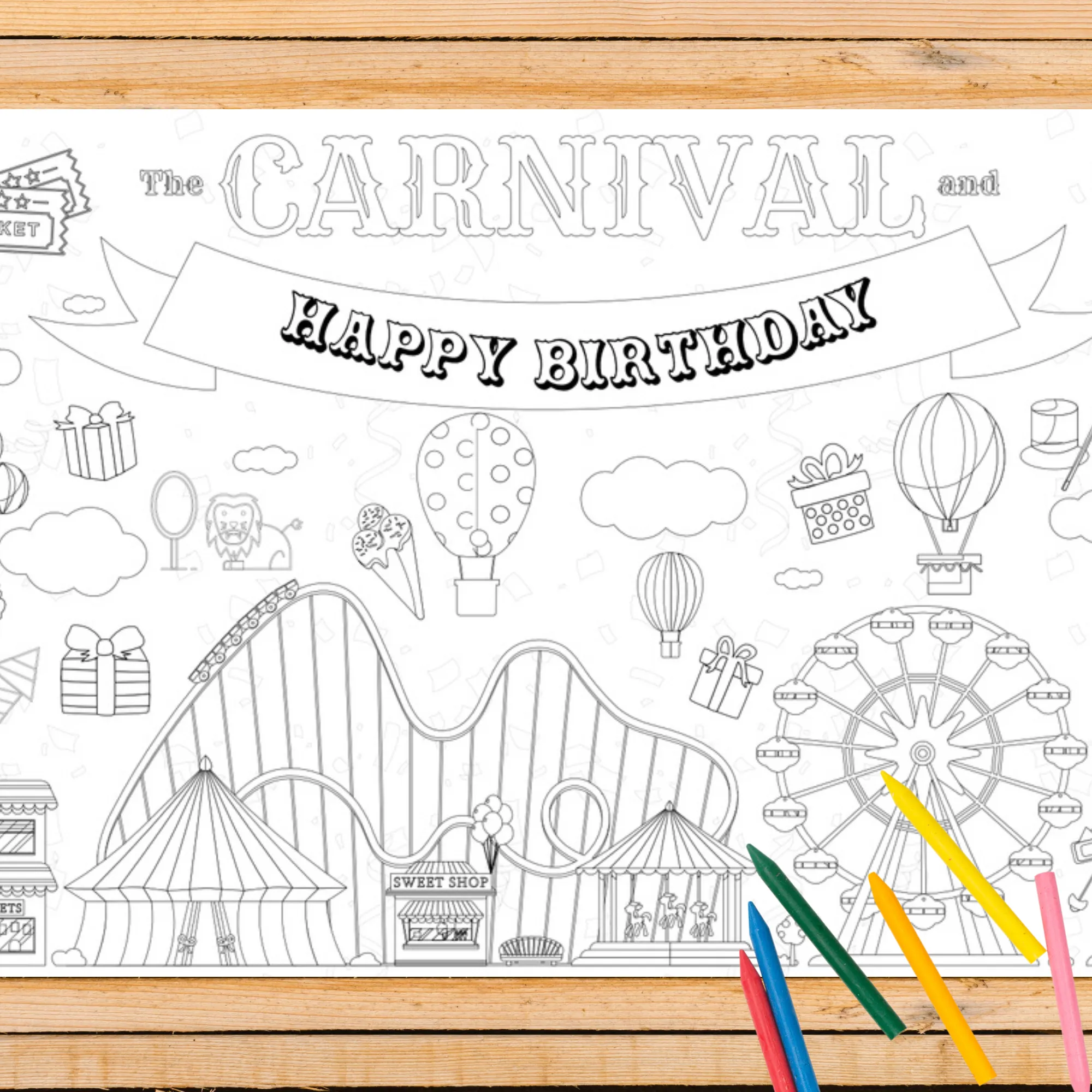 Carnival Coloring Tablecloth