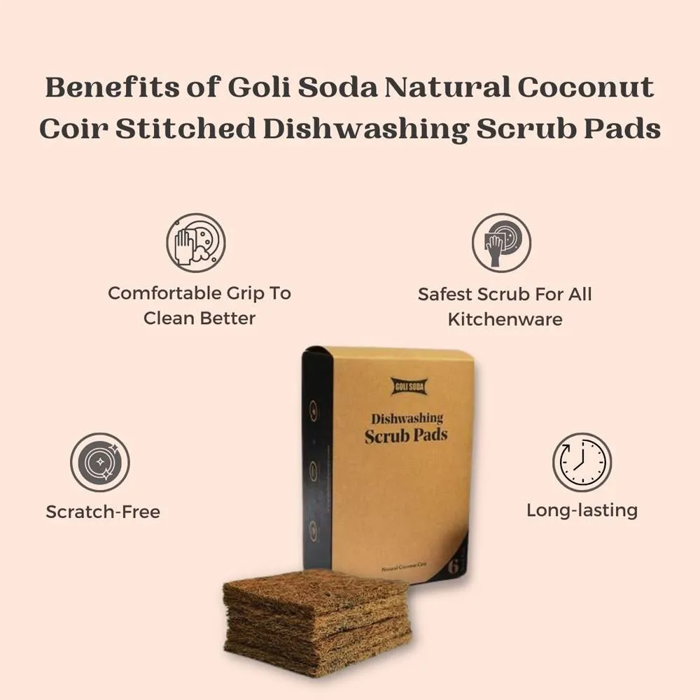 Coconut Coir Scrub And Probiotic Dishwash Bar - Exclusive Combo