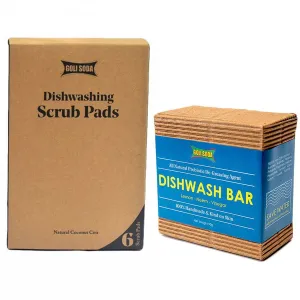 Coconut Coir Scrub And Probiotic Dishwash Bar - Exclusive Combo