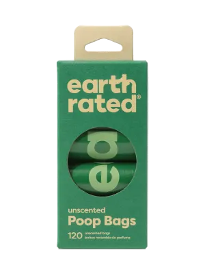 Earth Rated Unscented Dog Waste Bags, 8 Refill Rolls 120-Count