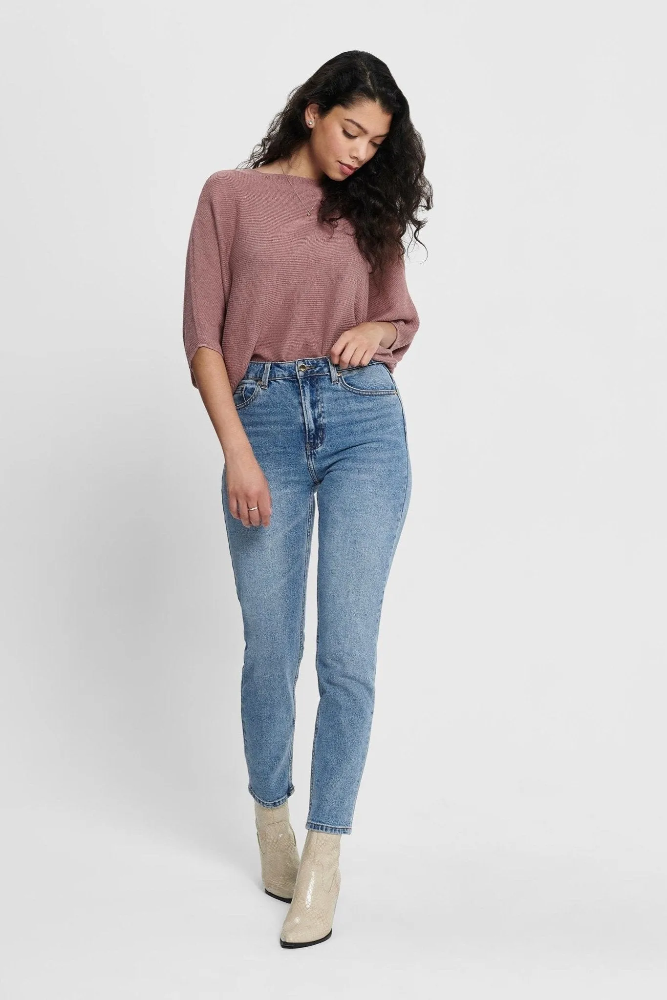 Emily High Waist Jeans - Medium Blue