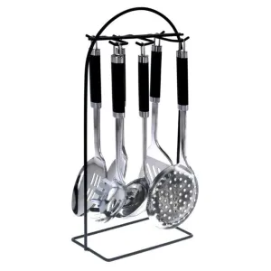 Excellent Houseware 7 Piece Stainless Steel Kitchen Tools Set with Rack - Premium Cooking Utensils