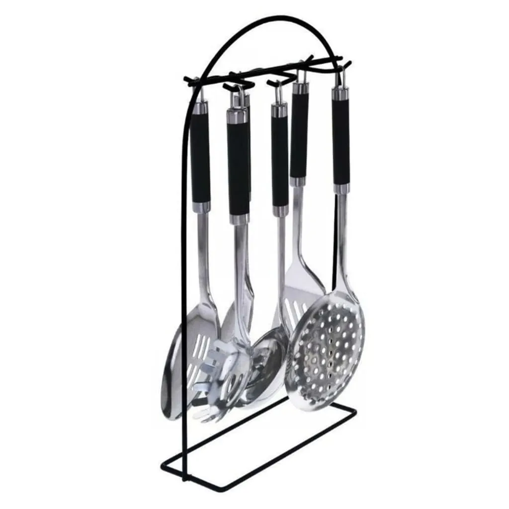 Excellent Houseware 7 Piece Stainless Steel Kitchen Tools Set with Rack - Premium Cooking Utensils