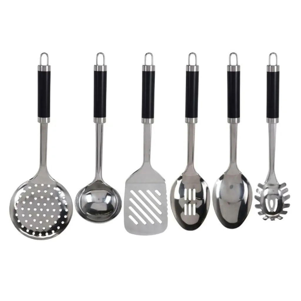 Excellent Houseware 7 Piece Stainless Steel Kitchen Tools Set with Rack - Premium Cooking Utensils