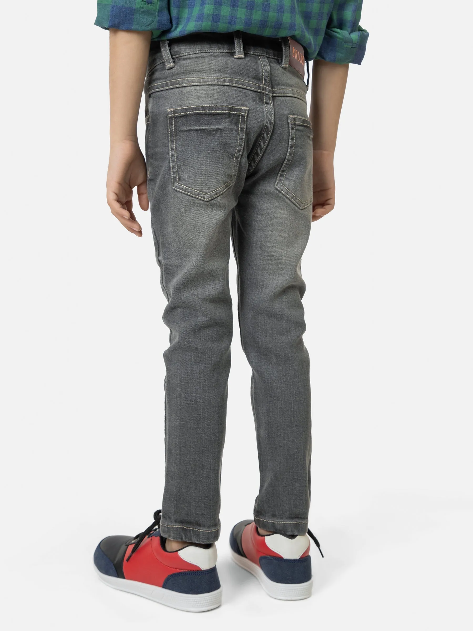 Grey Washed Slimfit Casual Jeans