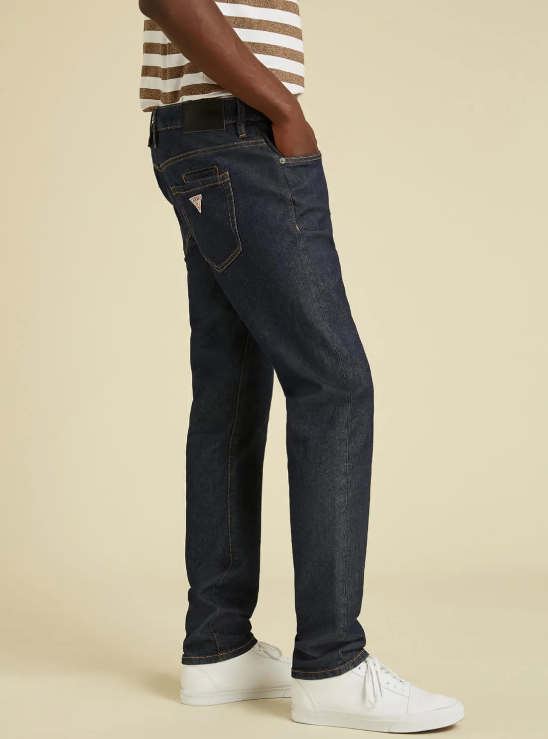 GUESS Originals Mid-Rise Slim Straight Denim Jeans In Dark Rinse