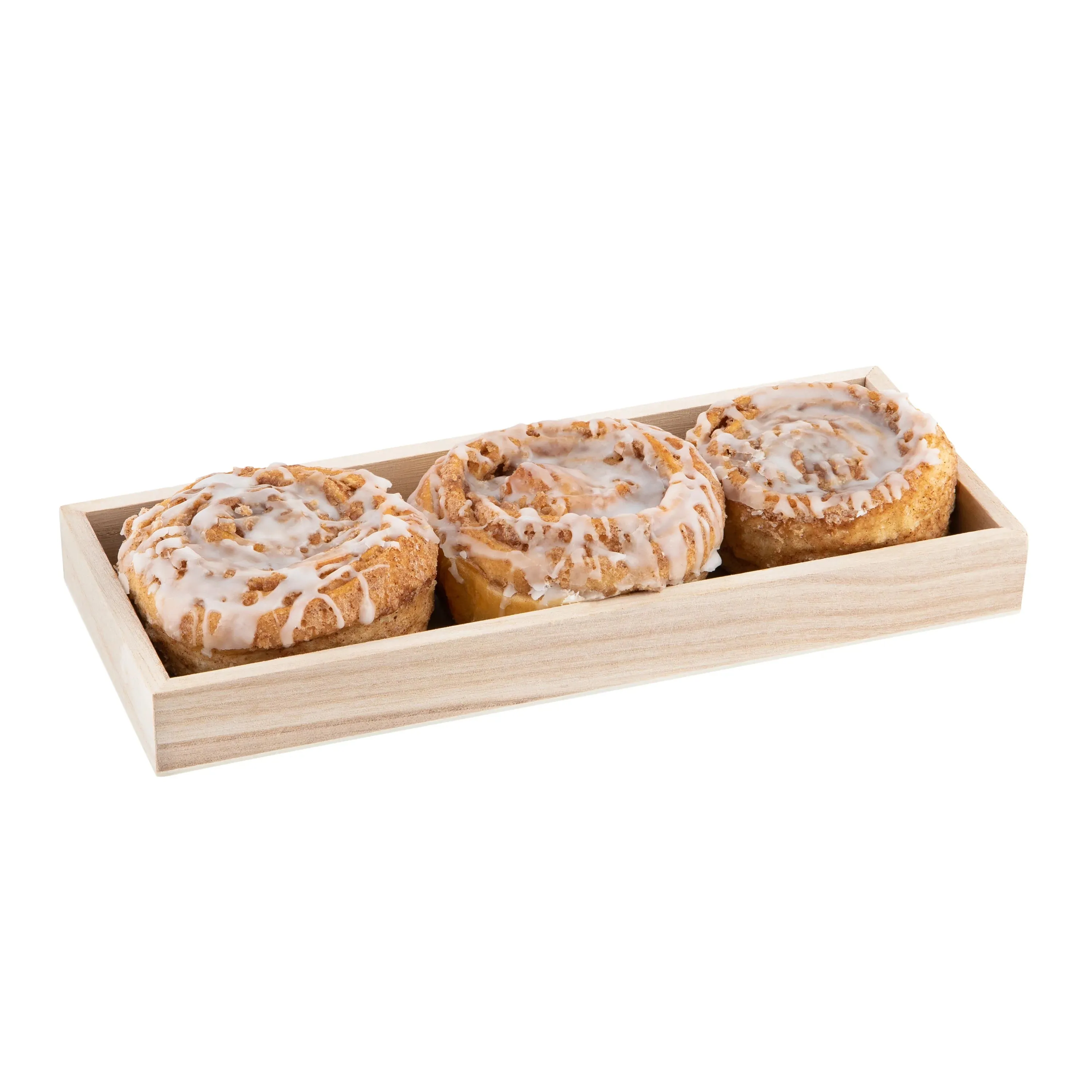 Hammont Natural Wooden Serving Tray 10X4X1in. 4pc