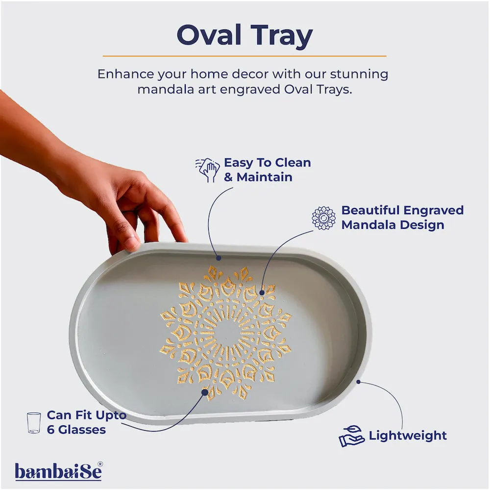 Ivory White Oval Tray (M)