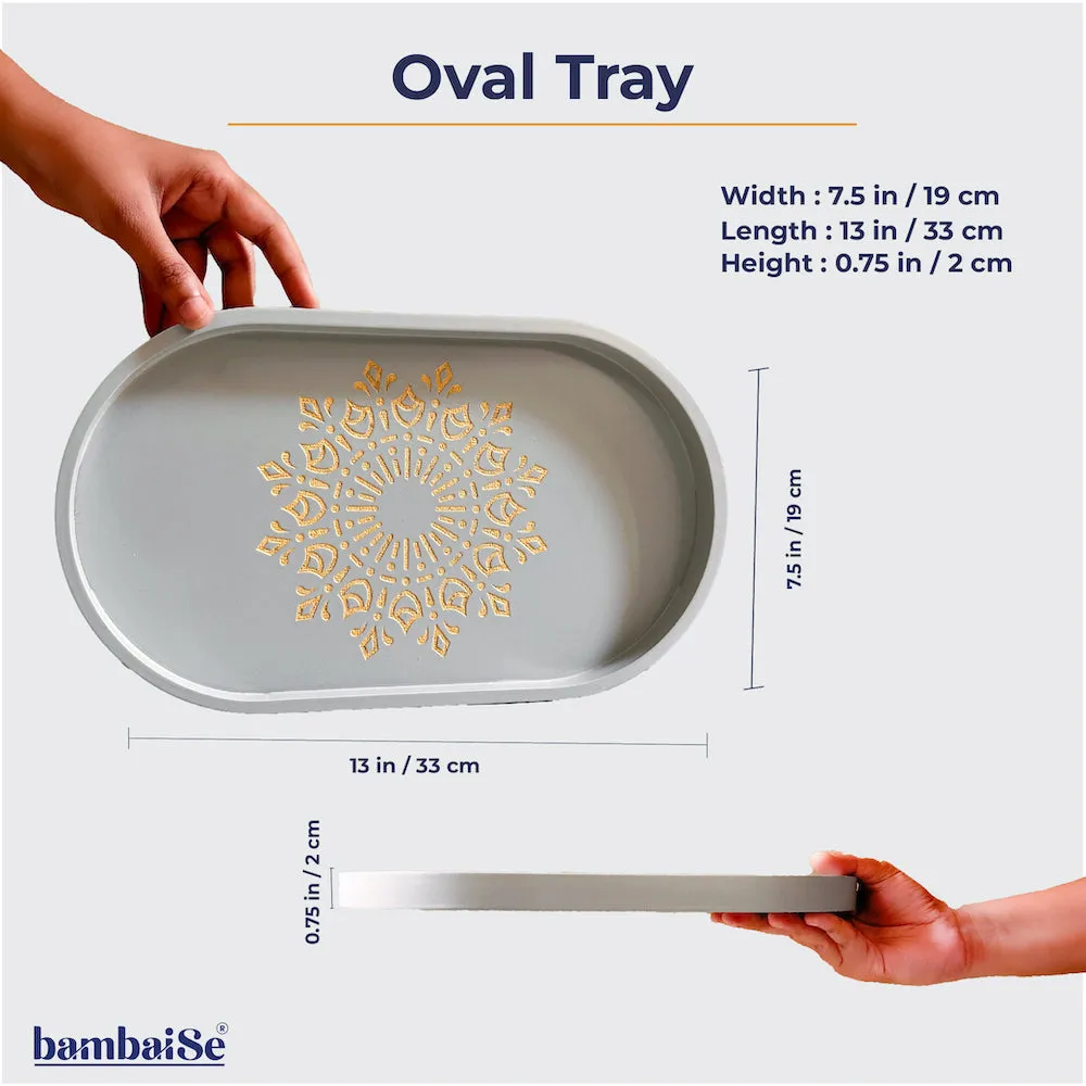 Ivory White Oval Tray (M)