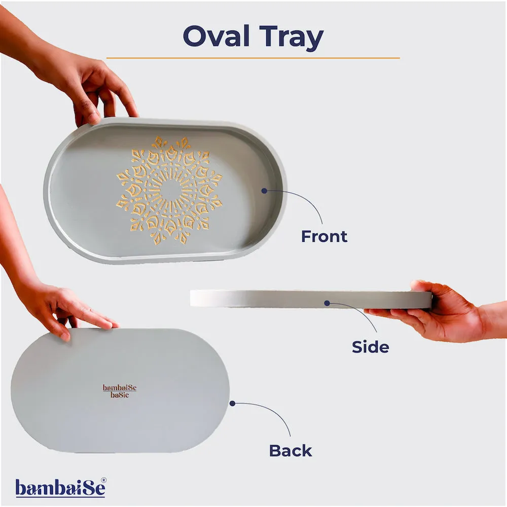 Ivory White Oval Tray (M)