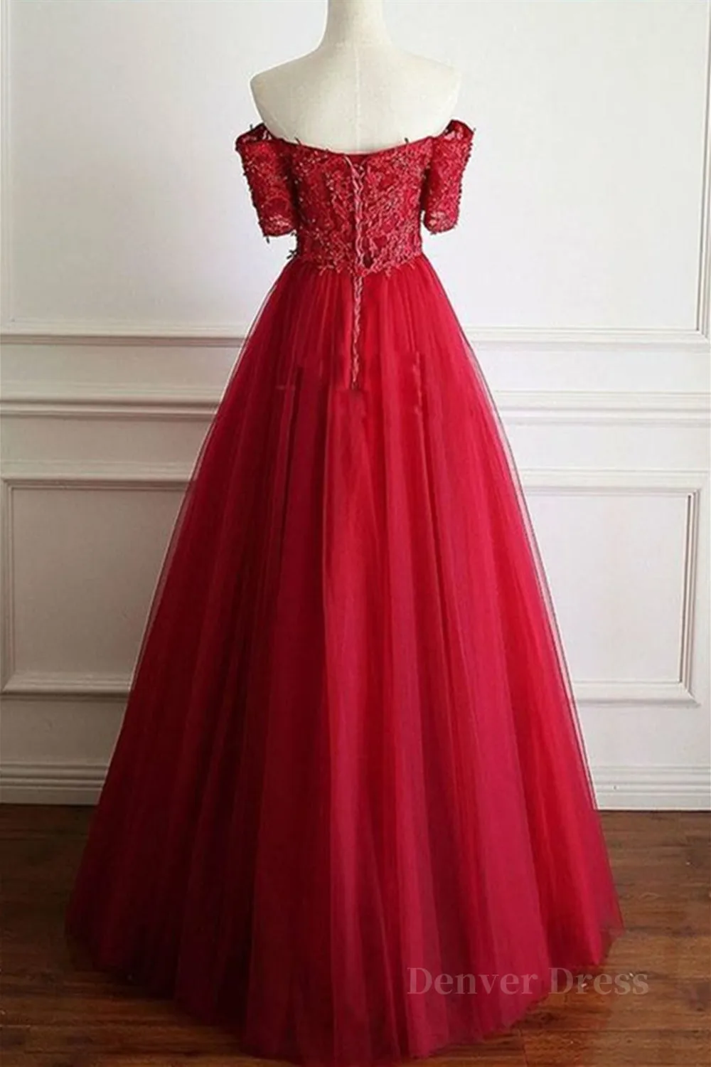 kamahe Off Shoulder Burgundy Lace Long Prom Dresses, Burgundy Lace Formal Dresses, Burgundy Evening Dresses