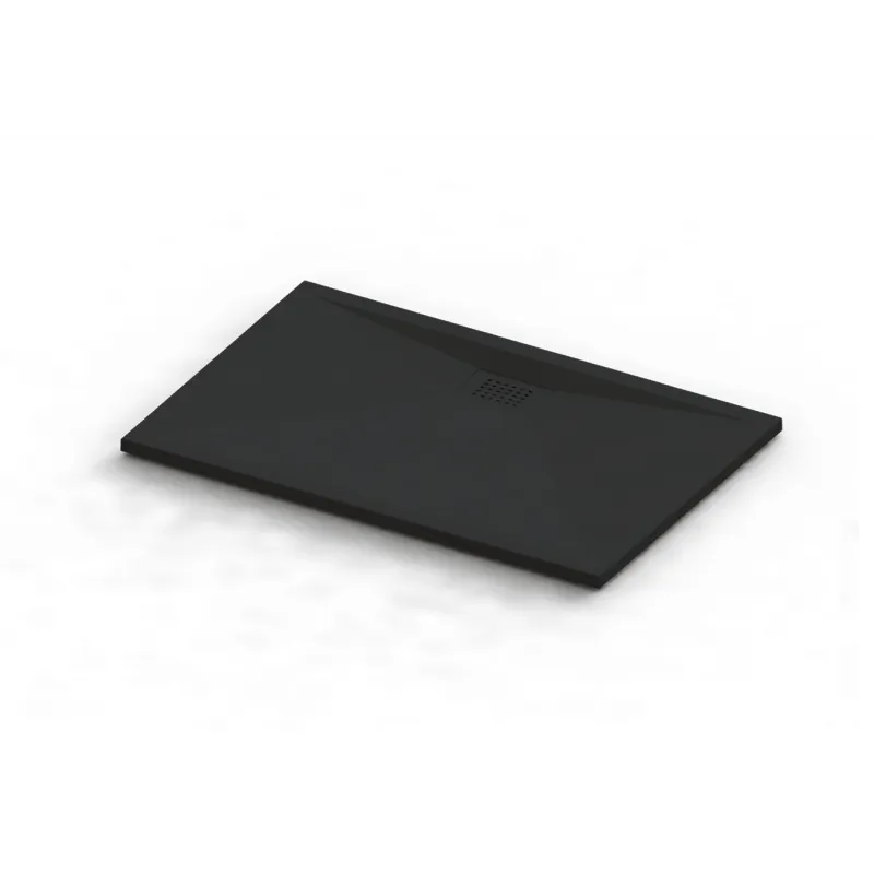 KineSurf Plus Rectangle Shower Trays Textured Black with Colour Match Waste - choice of sizes