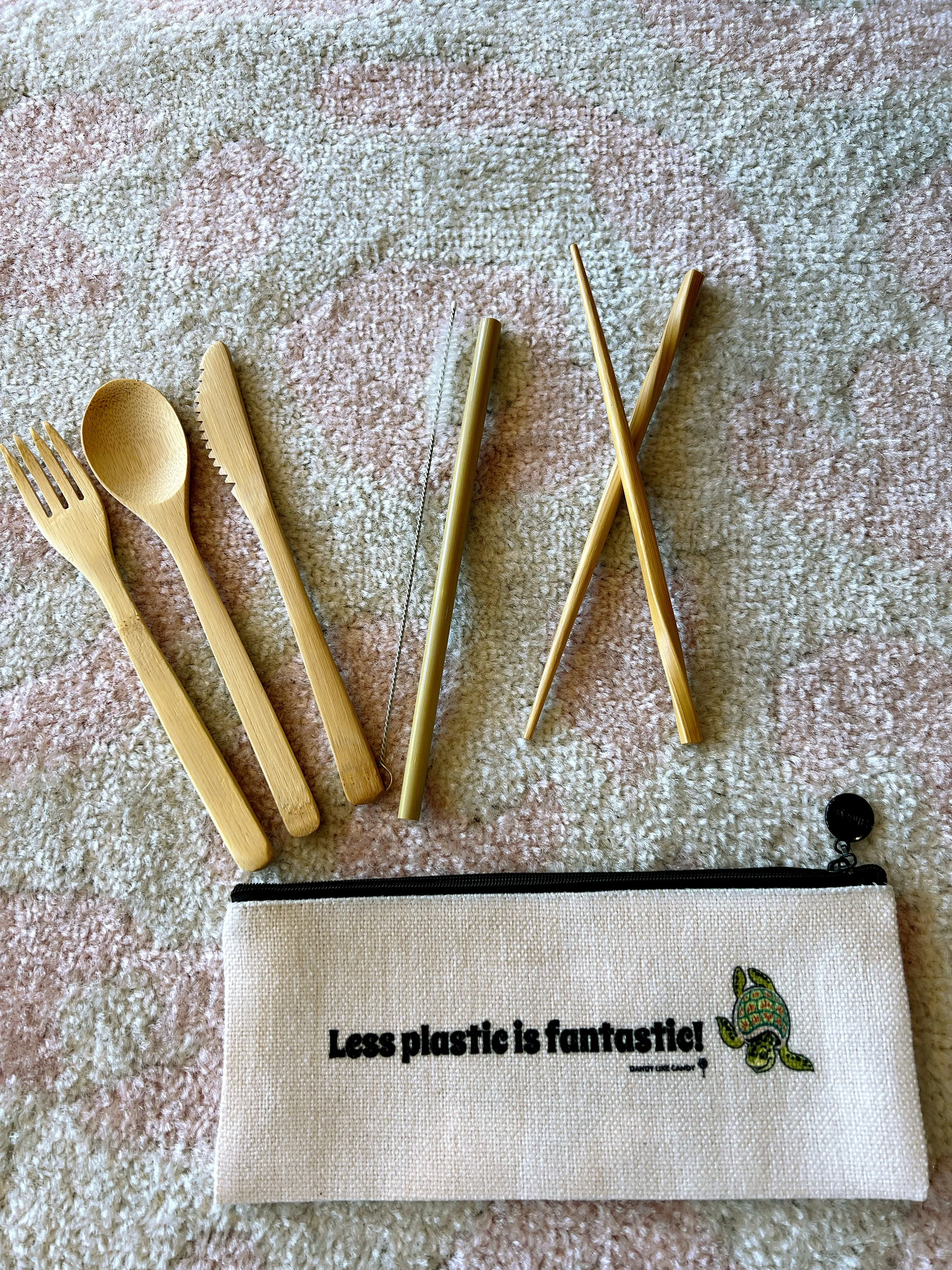 Less Plastic is Fantastic Bamboo Cutlery Set