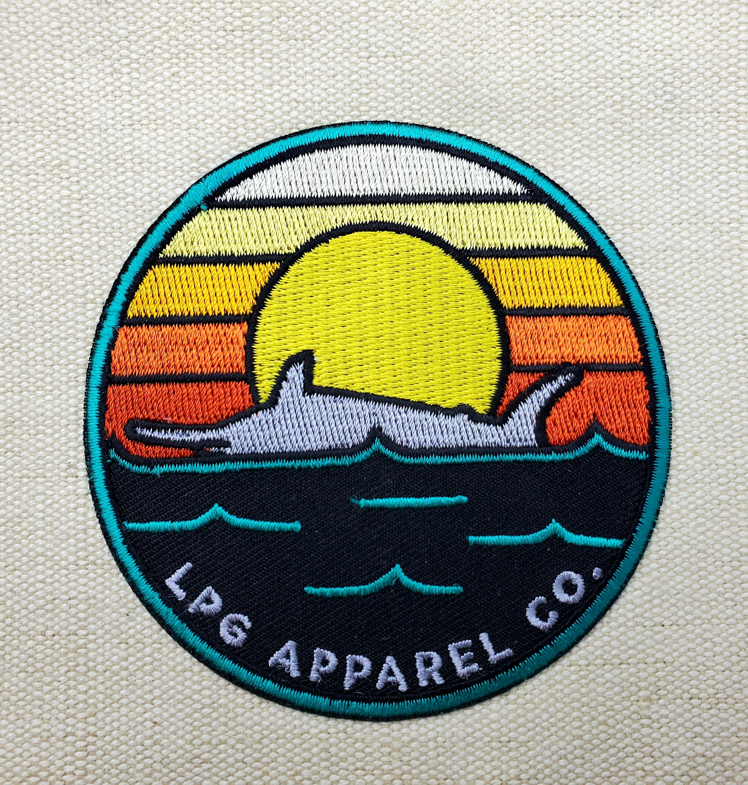 LPG Apparel Co. Retro Marlin Round Logo 3.25" Iron-on Fishing Patch