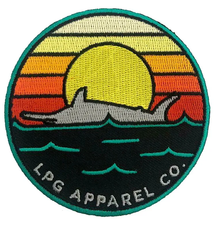 LPG Apparel Co. Retro Marlin Round Logo 3.25" Iron-on Fishing Patch