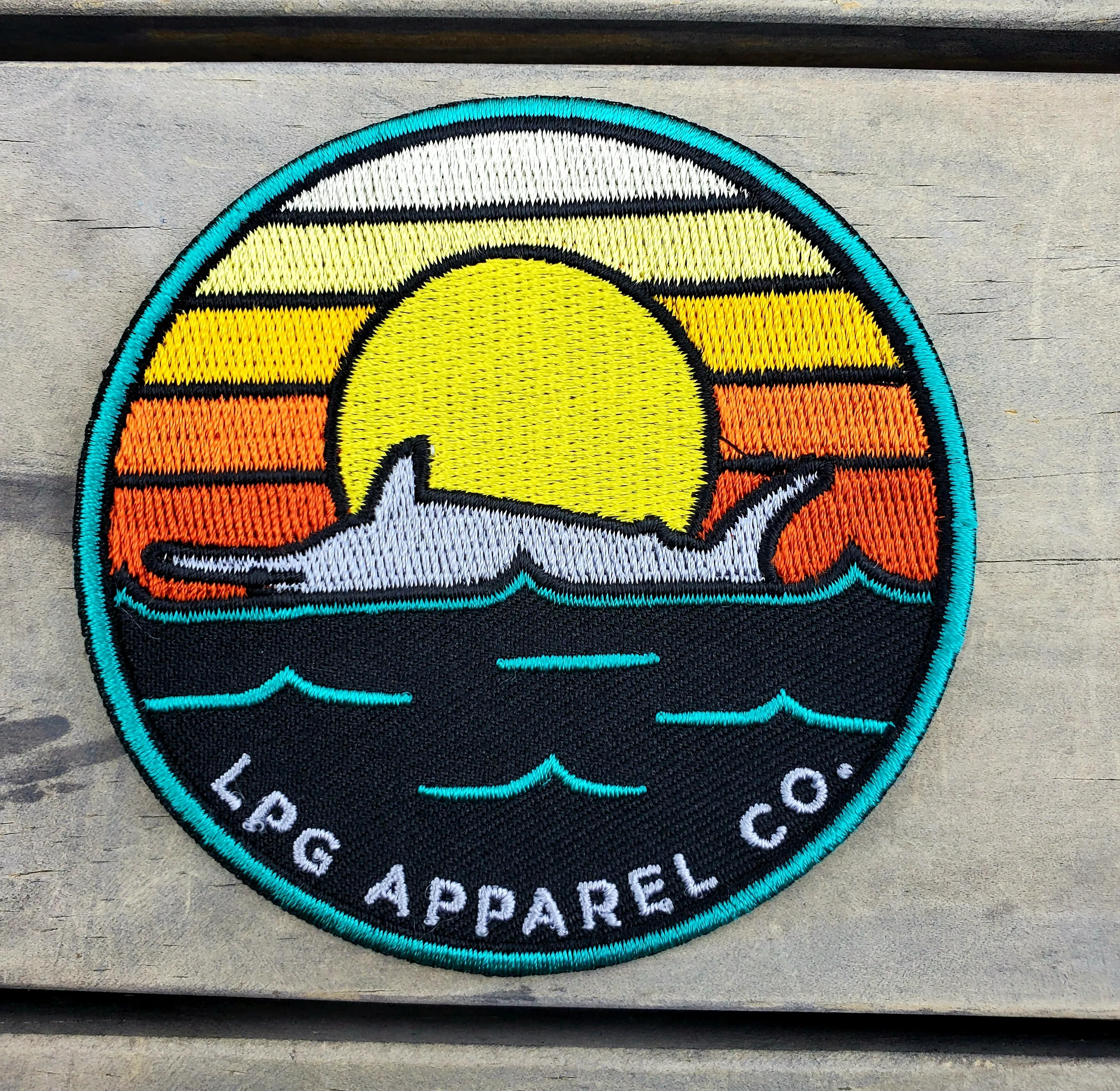 LPG Apparel Co. Retro Marlin Round Logo 3.25" Iron-on Fishing Patch