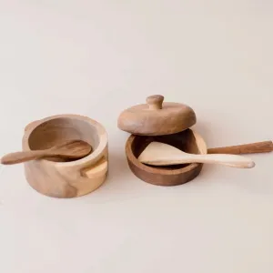 Mahogany Wood Pot and Pan Set