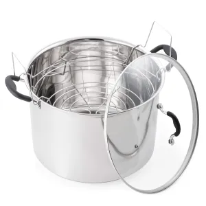 McSunley - Stainless Steel Water Bath Canner with Glass Lid - 21 Quarts