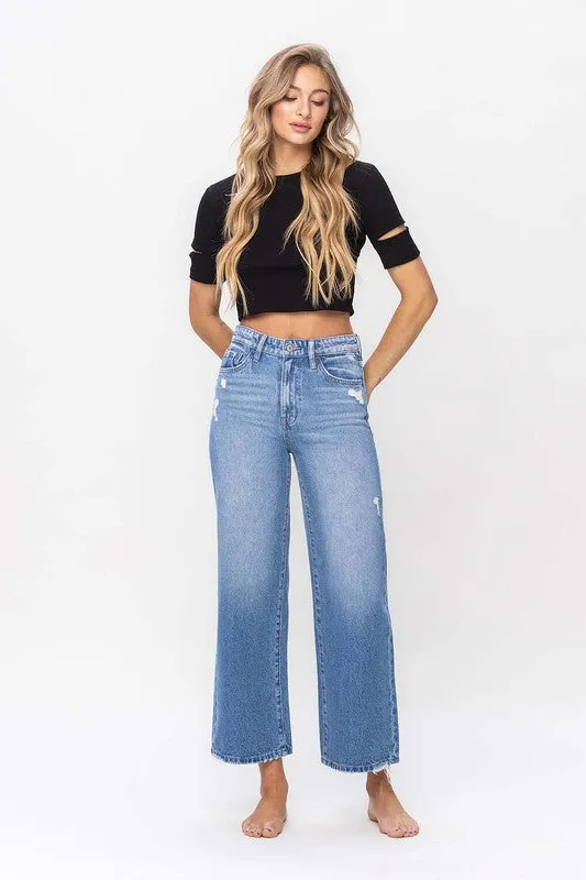 Olivia Super High Rise Wide Leg Jean (Vervet)