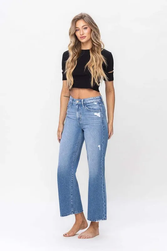 Olivia Super High Rise Wide Leg Jean (Vervet)