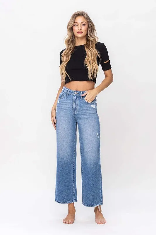 Olivia Super High Rise Wide Leg Jean (Vervet)