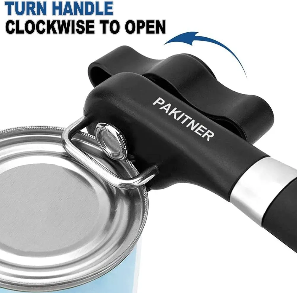 PAKITNER- Safe Cut Can Opener, Smooth Edge Can Opener - Can Opener Handheld, Manual Can Opener, Ergonomic Smooth Edge, Food Grade Stainless Steel Cutting Can Opener for Kitchen & Restaurant