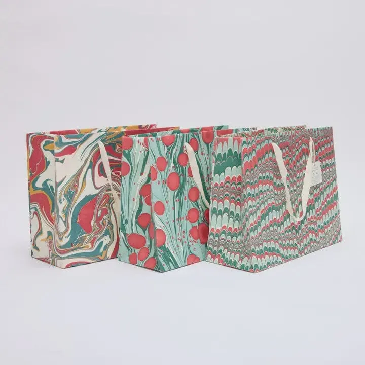 Paper Mirchi Hand Block Printed Large Gift Bag Christmas Splendour